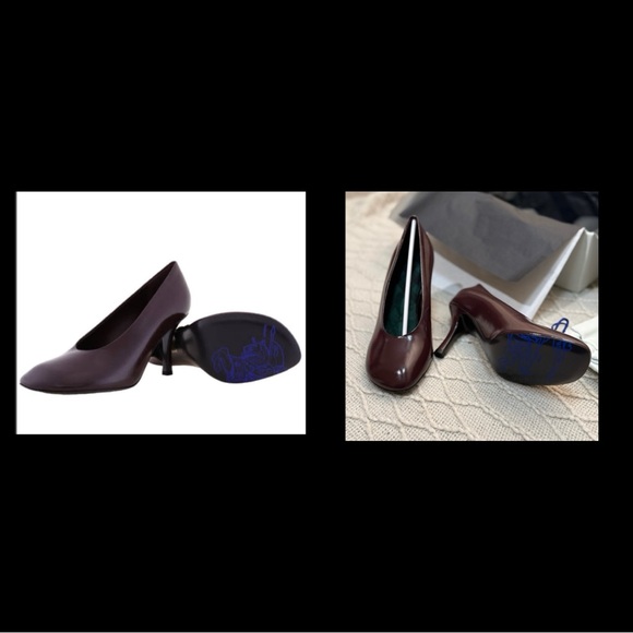 Burberry Shoes - NIB - Burberry Glossy Leather Baby Pumps, Brand Size 36 ( US Size 6 ), Poison